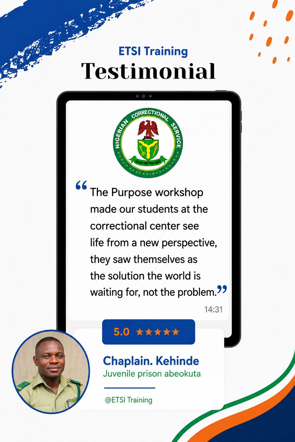 Chaplain testimonial from Juvenile Prison Abeokuta